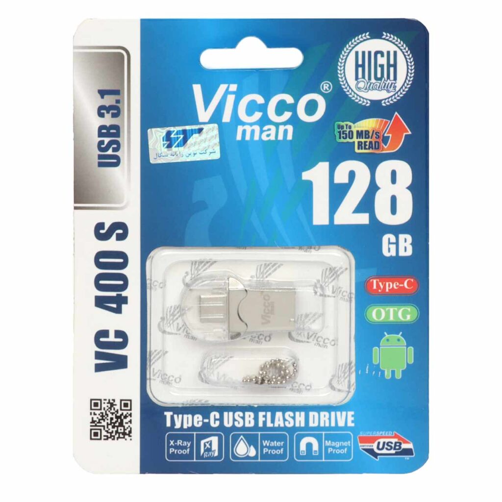 فلش مموری ویکومن مدل VC400 S USB3.1 Type-c OTG ظرفیت ۱۲۸ گیگابایت