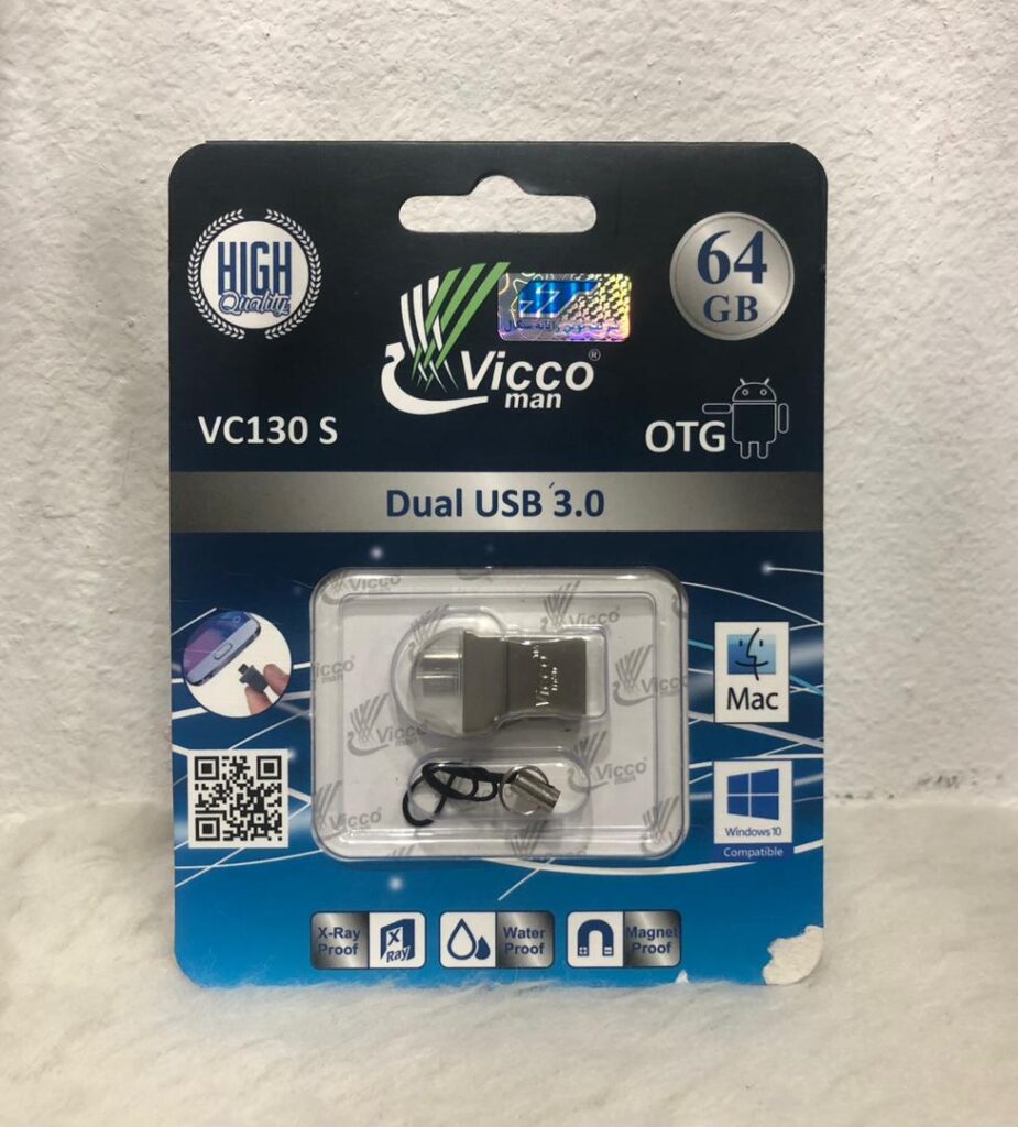 فلش مموری ویکومن مدل VC130 S Dual USB3.0 OTG ظرفیت ۶۴ گیگابایت