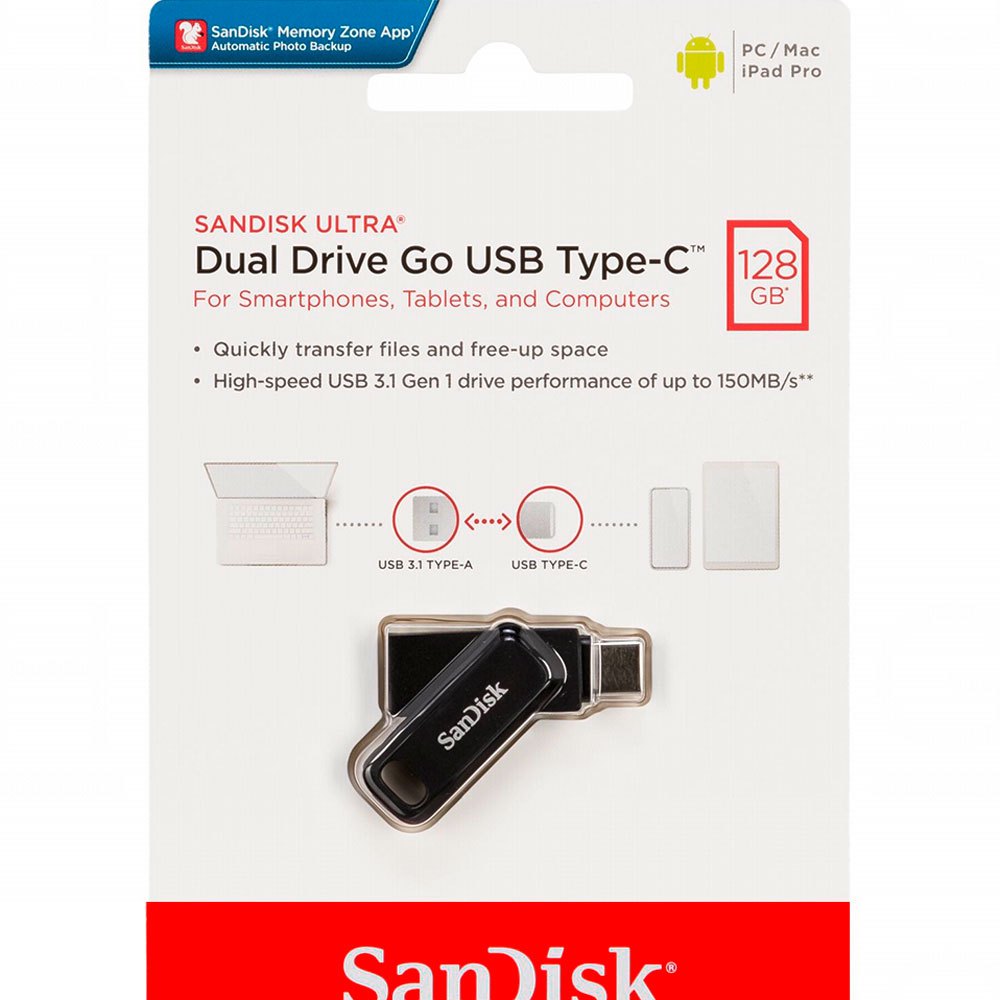 فلشsandisk ultra مدل Dual Drive Go UsbType-c ظرفیت ۱۲۸گیگابایت