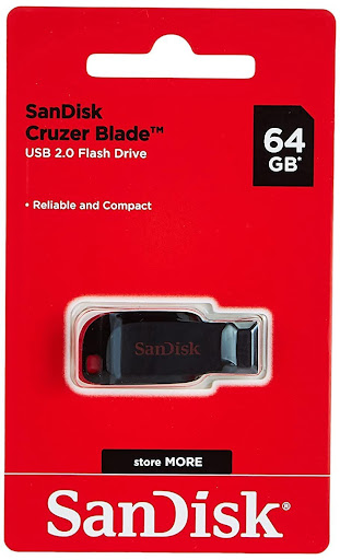 فلش مموری sandisk Cruzer Blade ظرفیت ۶۴ گیگابایت اورجینال