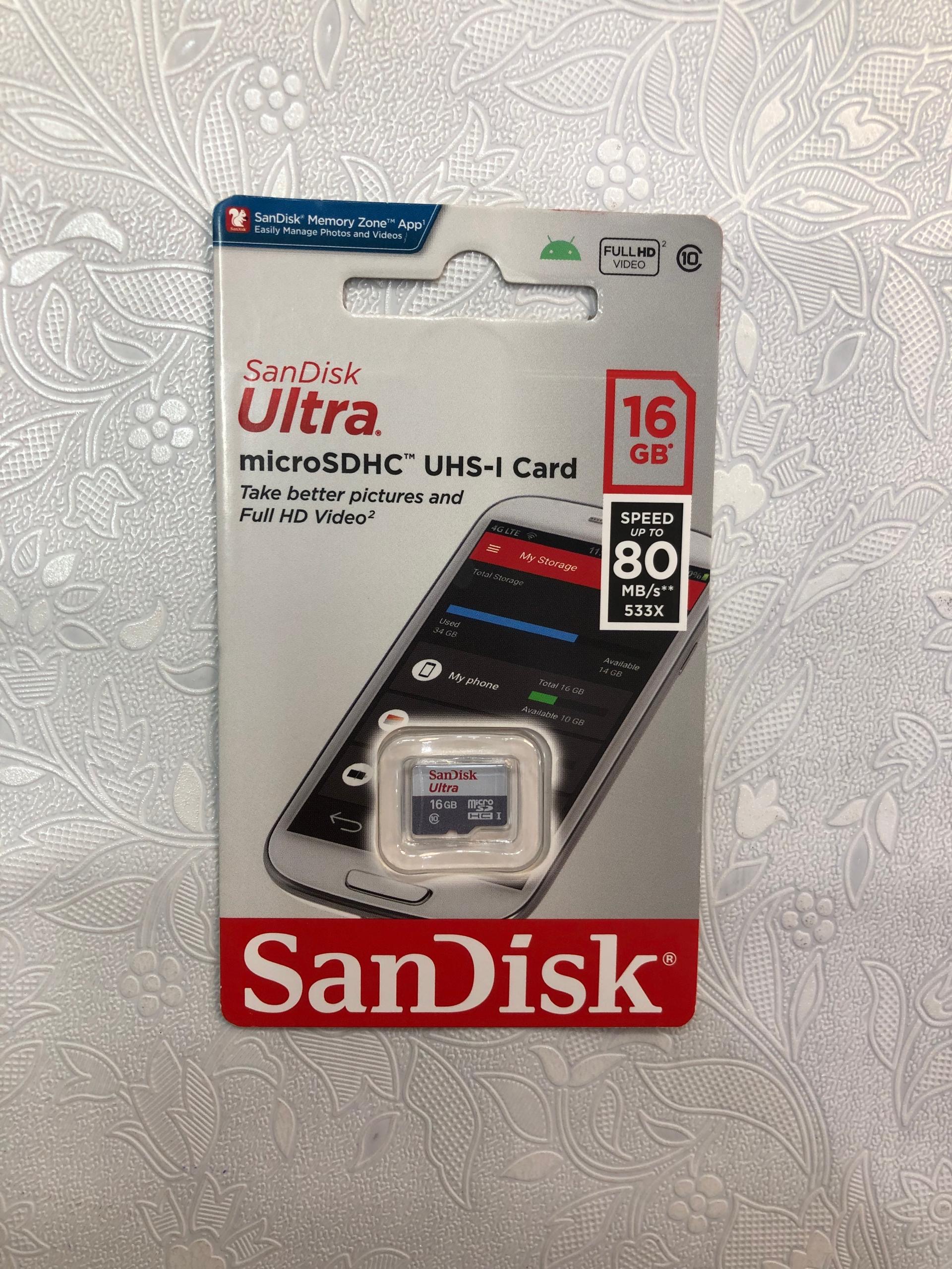 مموری کارت مدل  sandisk حافظه ۱۶گیگ