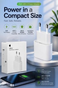 اداپتور دو پین اپل ۲۵W POWER ADAPTER A2347 USB-C